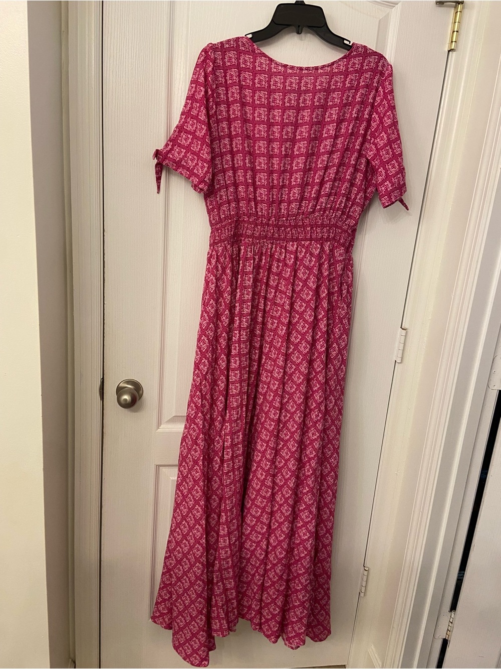 Nursing Pink Cotton Maxi Dress - Picture 4 of 7